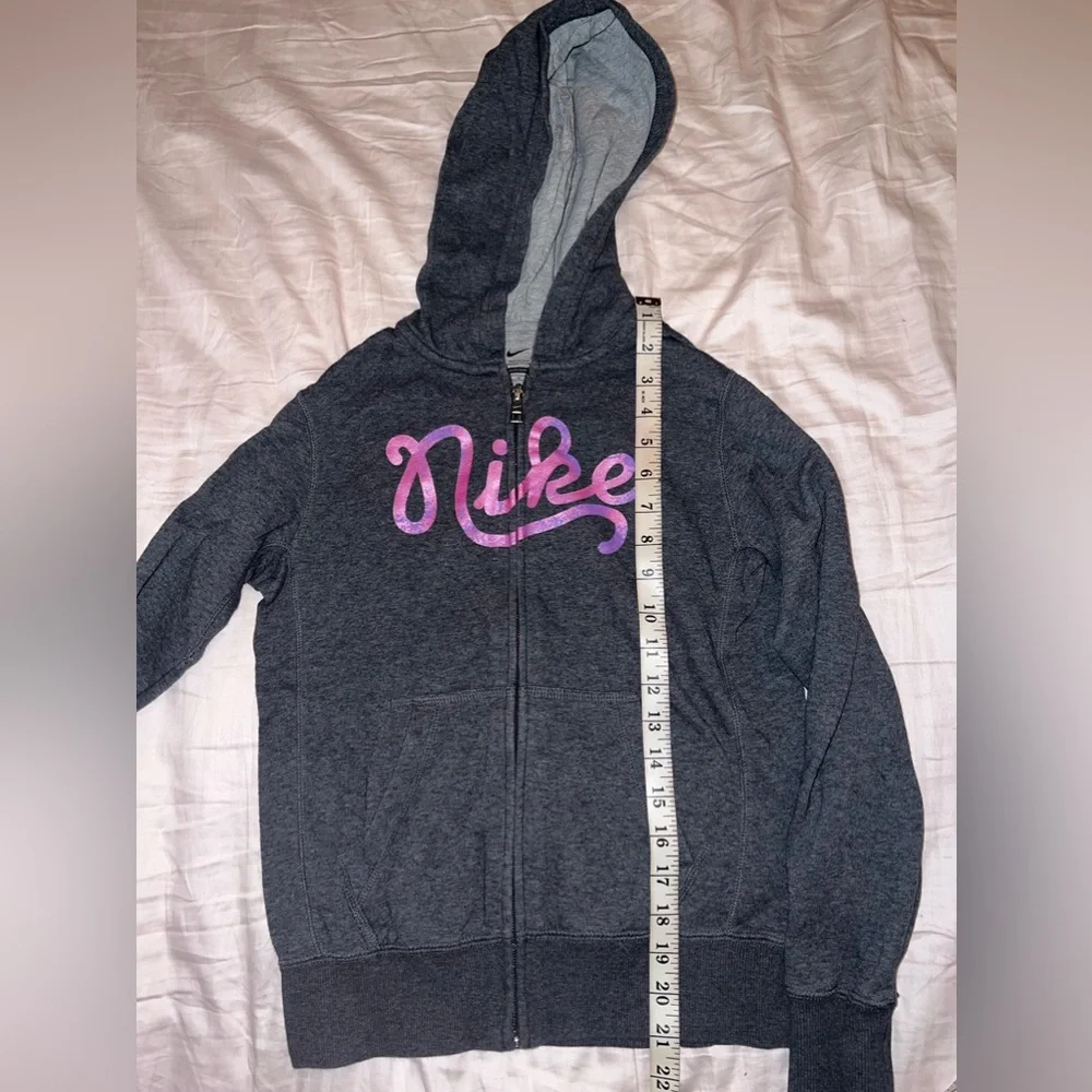 Nike Lilac Grey Zip Up Hoodie Kids Size M